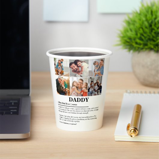 Daddy定パーソナライズされた義6フォトコラージュ 紙コップ (インサイチュ)