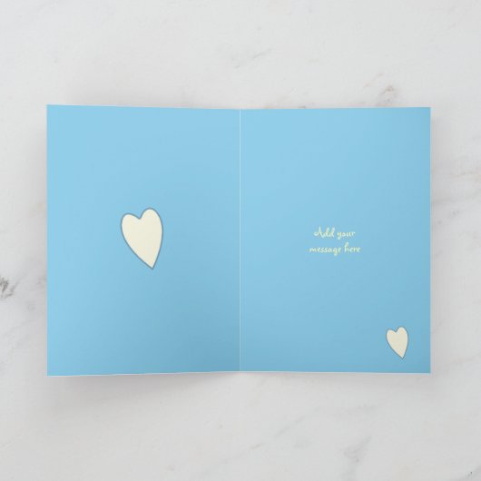 Daddy誕生日Photo blue greeting カード (内部)