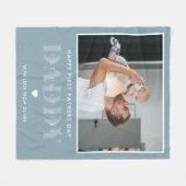 Daddy モダン Minimalist First Faters Day写真 フリースブランケット (正面(横))