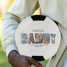 DADDY 文字カットアウト フォトコラージュ カスタムテキスト サッカーボール