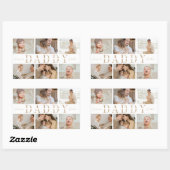 "Daddy"父親の日コラージュ子供の写真シール 長方形シール (シート)