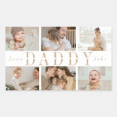 "Daddy"父親の日コラージュ子供の写真シール 長方形シール (正面)