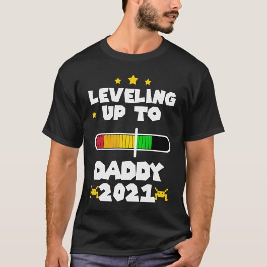 Daddy 2021 RPGコンピュータゲームまでレベリング Tシャツ (正面)