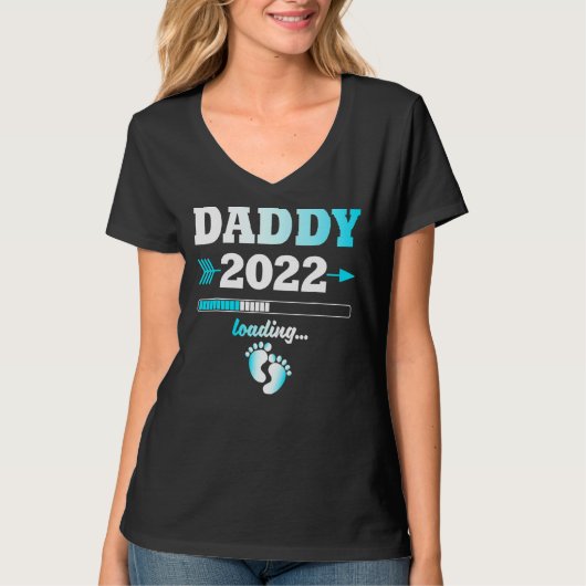 Daddy 2022 Loading Expectant Father Fanished Men Tシャツ (正面)