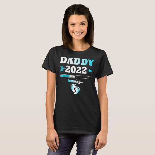 Daddy 2022 Loading Expectant Father Fanished Men Tシャツ (正面フル)