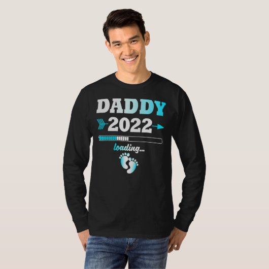Daddy 2022 Loading Expectant Father Fanished Men Tシャツ (正面フル)