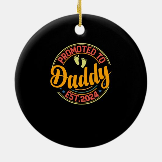 DADDY 2024に昇格した新しいDad First Timeパパ2024 セラミックオーナメント (裏面)