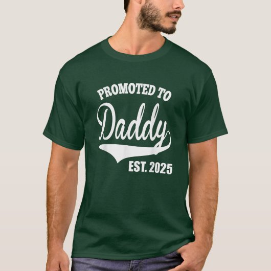 Daddy 2025ニューパパおもしろいに昇格 tシャツ (正面)