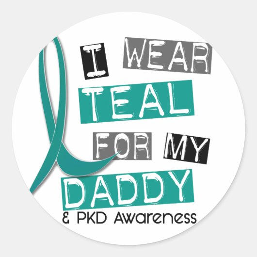 Daddy 37用の多嚢胞性腎疾患PKDティール（緑がかった色） ラウンドシール (正面)