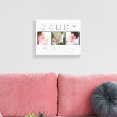 Daddy 3 Photo Father's Day キャンバスプリント (インサイチュ (リビング))