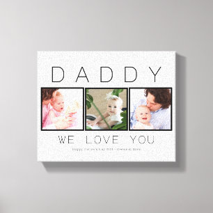 Daddy 3 Photo Father's Day キャンバスプリント