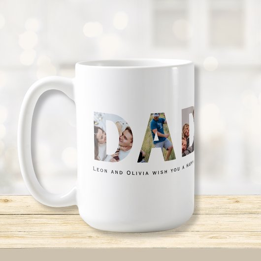 DADDY 5写真コラージュ コーヒーマグカップ