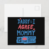 Daddy and I agree Mommy is the boss ポストカード (正面/裏面)