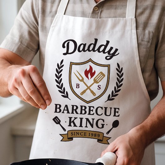 Daddy Barbecue King Apron Custom Name and Year エプロン