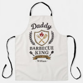 Daddy Barbecue King Apron Custom Name and Year エプロン (正面)