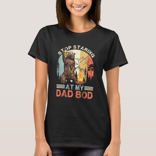 Daddy Bear Drink Beer – 私を見ストップつめて – パパB Tシャツ (正面)