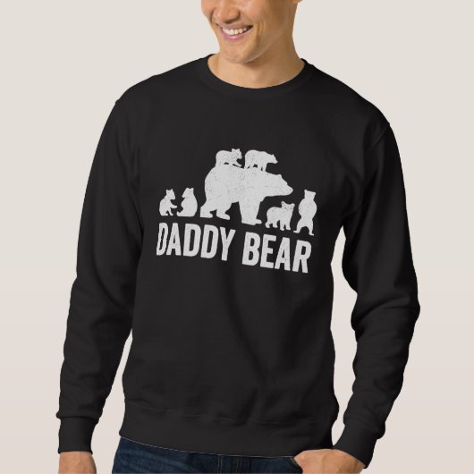 Daddy Bear Fathers Day  Funny Six Cub Kids Dad スウェットシャツ (正面)
