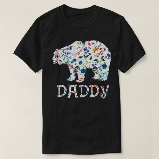 Daddy Bear Floral Gifts Matching Family Flower  Tシャツ (デザイン正面)