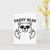 Daddy Bear Funny Gift For Men Boys  カード (黄色い花)
