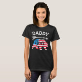 Daddy Bear Papa Bear American Flag 4th of July Fat Tシャツ (正面フル)