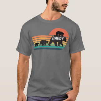 Daddy Bear with Cubsヴィンテージサンセット – レトロファミリー Tシャツ