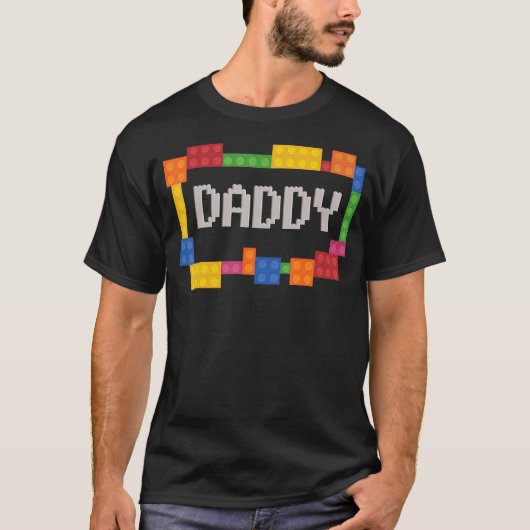 Daddy Blocks Master Builder Brick Builder Birthd Tシャツ (正面)