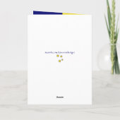 Daddy blue and yellow photo誕生日グリーティング カード (裏面)