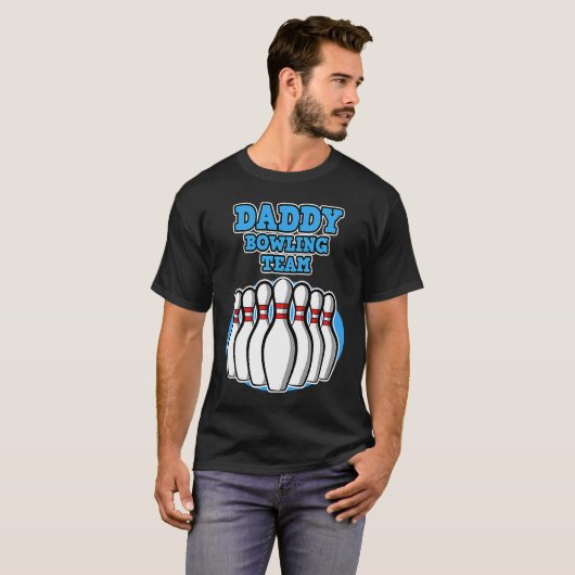 Daddy Bowling Team  Bowling  Father's Day Tシャツ (正面フル)