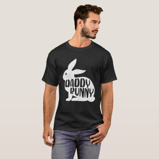 Daddy Bunny Cute Matching Family Easter Tシャツ (正面フル)