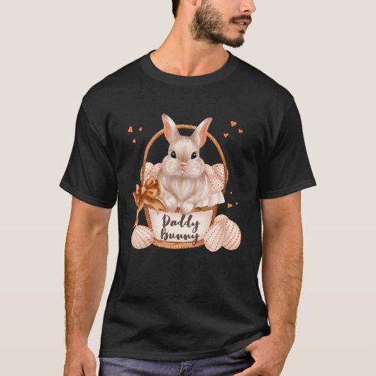 Daddy Bunny Cute Pastel Matching Family Easter Rab Tシャツ (正面)