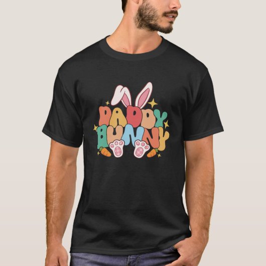 Daddy Bunny Ears Pink Buffalo Plaid Love Father s Tシャツ (正面)
