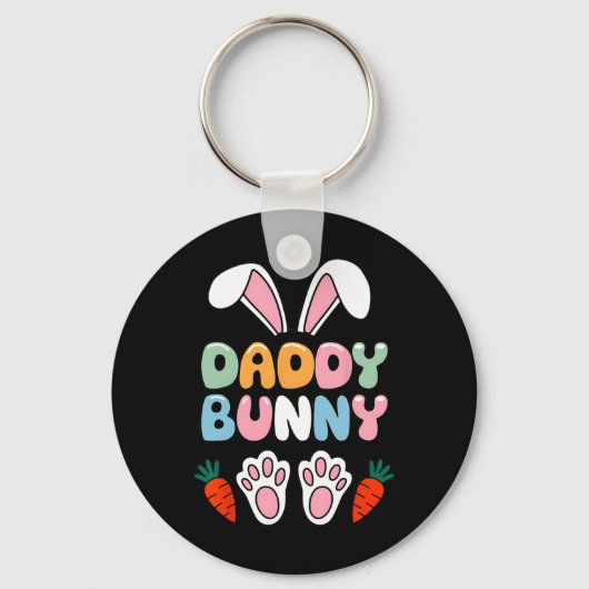 Daddy Bunny Easter Shirt - おもしろいミームパパ キーホルダー (正面)
