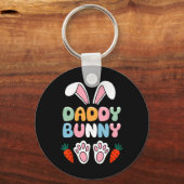 Daddy Bunny Easter Shirt - おもしろいミームパパ キーホルダー (正面)