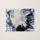 Daddy cat since Photo cute cat ジグソーパズル (横)