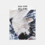 Daddy cat since Photo cute cat フリースブランケット (正面)