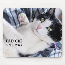 Daddy cat since Photo cute cat マウスパッド