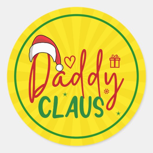 Daddy Claus クリスマスデザイン-60094 ラウンドシール (正面)