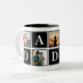 Daddy Collage 5 Photos Funny Scrip Daddy ツートーンマグカップ (正面左)