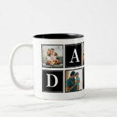 Daddy Collage 5 Photos Funny Scrip Daddy ツートーンマグカップ (左)