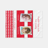 Daddy cudle time 2枚の写真の名前は白い赤 フリースブランケット (正面(横))