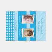 Daddy cudle time 2枚の写真の名前は白い青 フリースブランケット (正面(横))