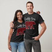 Daddy Dad Bear Pajama Red Buffalo Xmas Family Chri Tシャツ (ユニセックス)