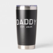Daddy Dad Established Bold White New Dad Gift 保温保冷タンブラー (正面)