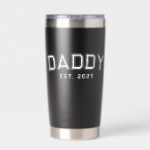Daddy Dad Established Bold White New Dad Gift 保温保冷タンブラー (背面)