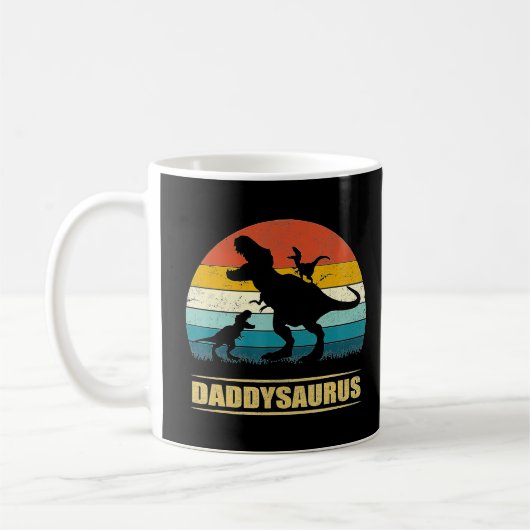 Daddy Dadhysaurus 2子供の父の日Gif コーヒーマグカップ (左)