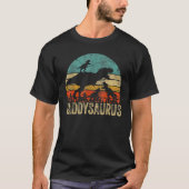 Daddy Daidan Daddysaurus 3 Two Kids Christmas Fa Tシャツ (正面)