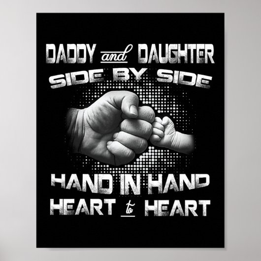 Daddy Daughter Fist Bump Matching Father &# s Day ポスター (正面)