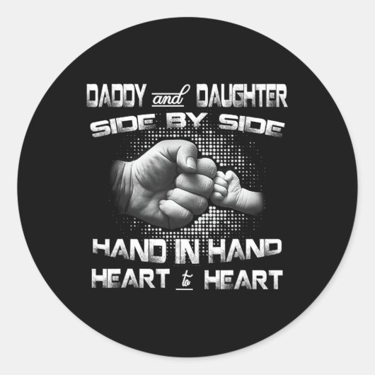 Daddy Daughter Fist Bump Matching Father &#; s Day ラウンドシール (正面)