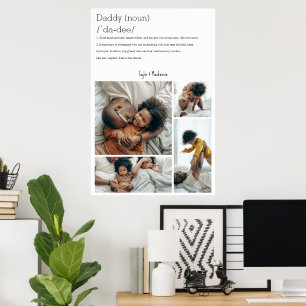 Daddy Definition パーソナライズされた 4枚の写真コラージュ ポスター