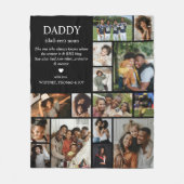 Daddy Definition Photo Collage フリースブランケット (正面)